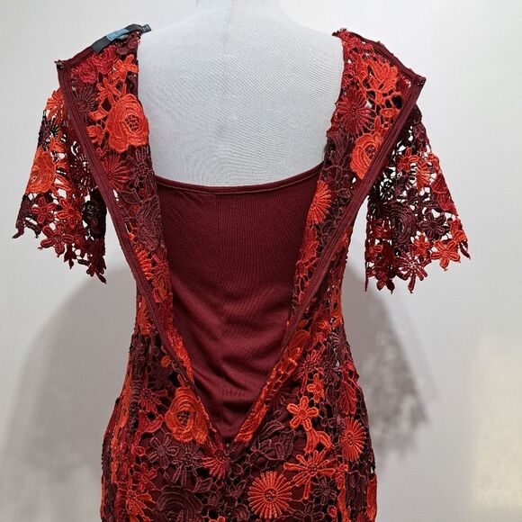 Anthropologie Eva Franco Brigitte Floral Lace Embroidered Crochet Midi Dress 0 - Picture 12 of 16